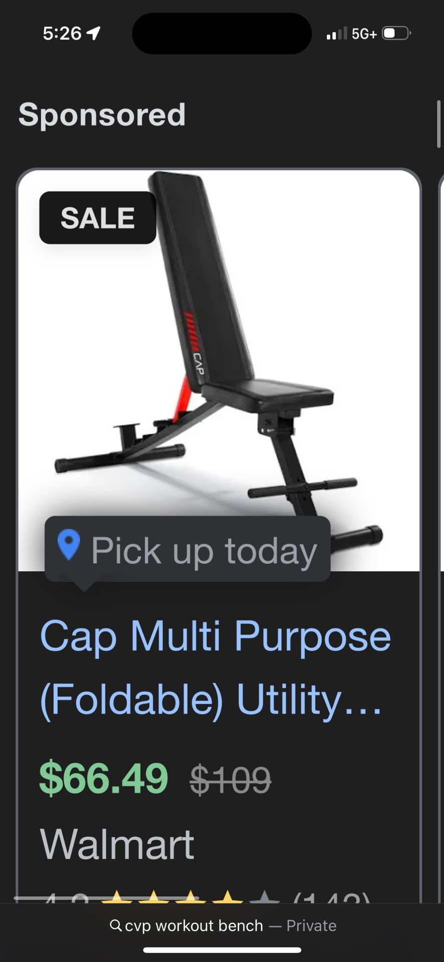 CVP foldable Workout Bench
