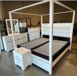 Denali Queen Bedroom Set - LED Backlit Headboard with Dresser & Mirror and Nightstand (Optional Vanity)