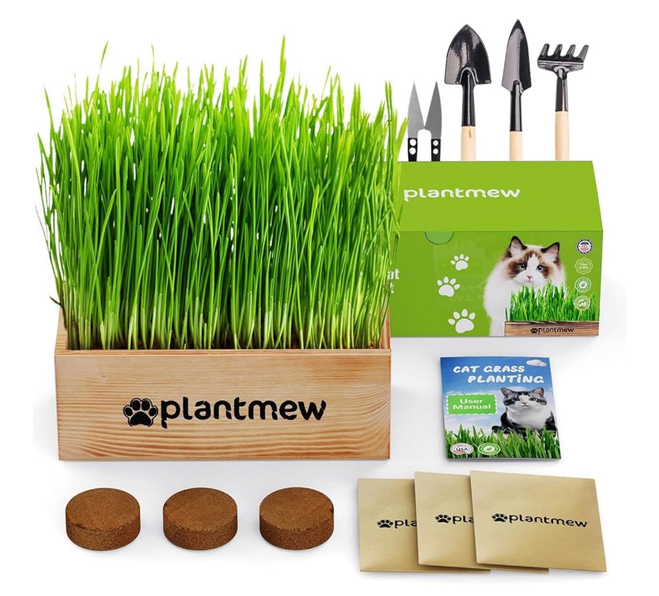 Organic Cat Grass Kit for Indoor Cats