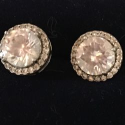 925 white topaz earrings