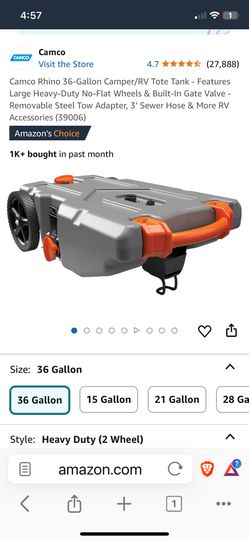 Camco 36 Gal Rv Tote Tank 