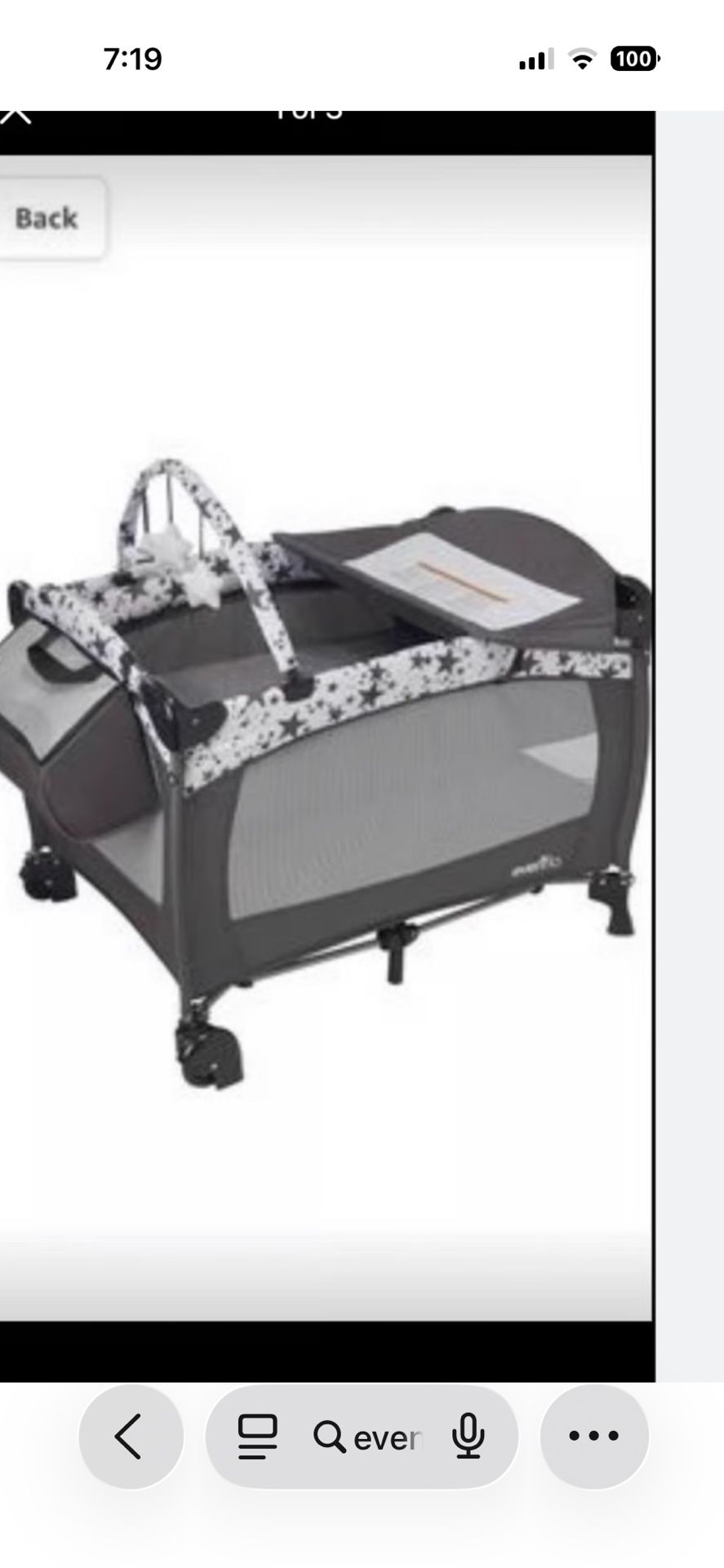 Evenflo Pack And Play Stars Pattern Clean 