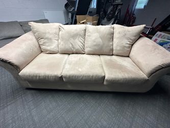 Cream/Tan Suede Color Couch