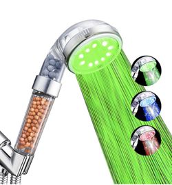 Nosame Water Temperature Controlled Color Changing LED Handheld Shower-Head Color of LED lights changes automatically according to water temperature