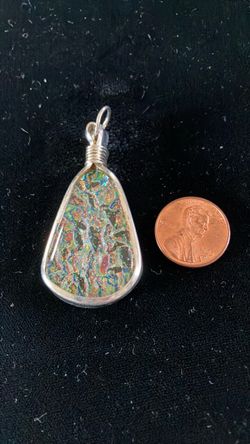 Silver and multicolor glass Pendant