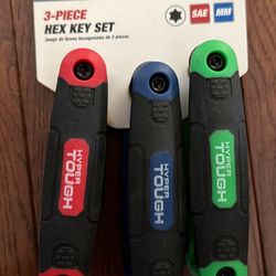 Hyper Tough 3-PIECE HEX Key set $6/each set
