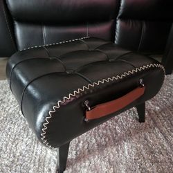 Faux Leather Square Stool