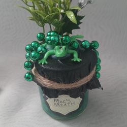 Small Glass Handmade Frog's Breath Potion Bottle