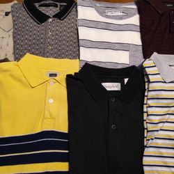 Men's Pullover Short Sleeve Shirts,  Size Large,  8 Piece Assortment 