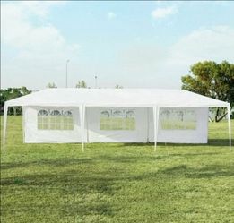 10 x 30 Feet Canopy Tent with 5 Removable Sidewalls for Party Wedding