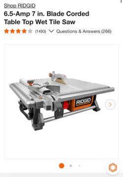 6.5-Amp 7 in. Blade Corded Table Top Wet Tile Saw
