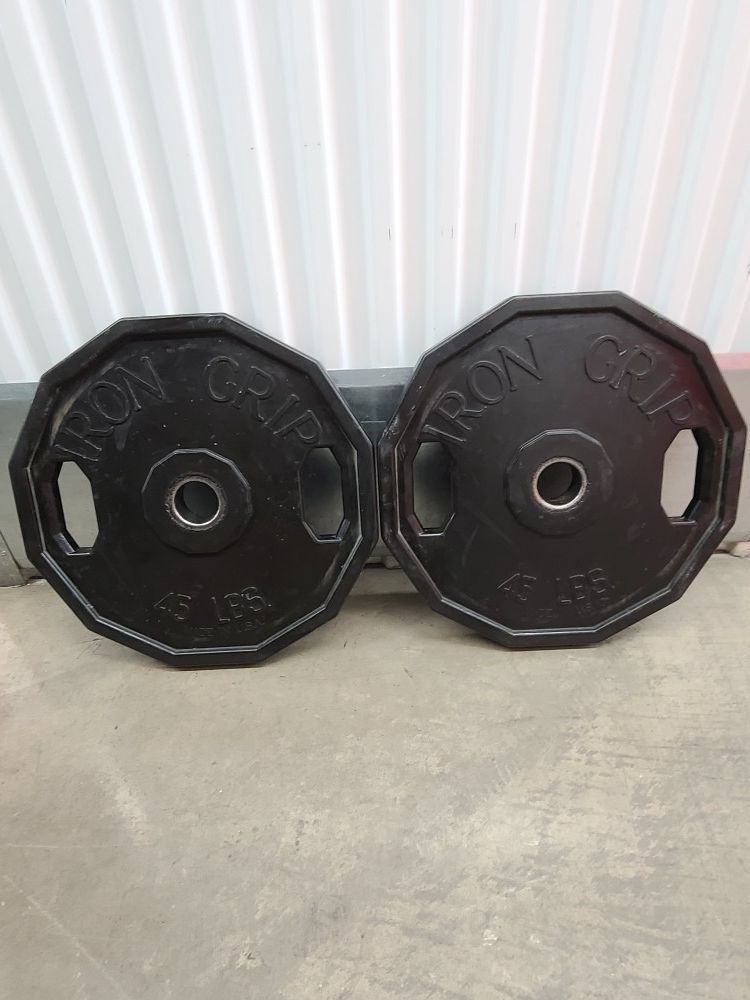 American Made Iron Grip 45lbs Olympic Weight Plates