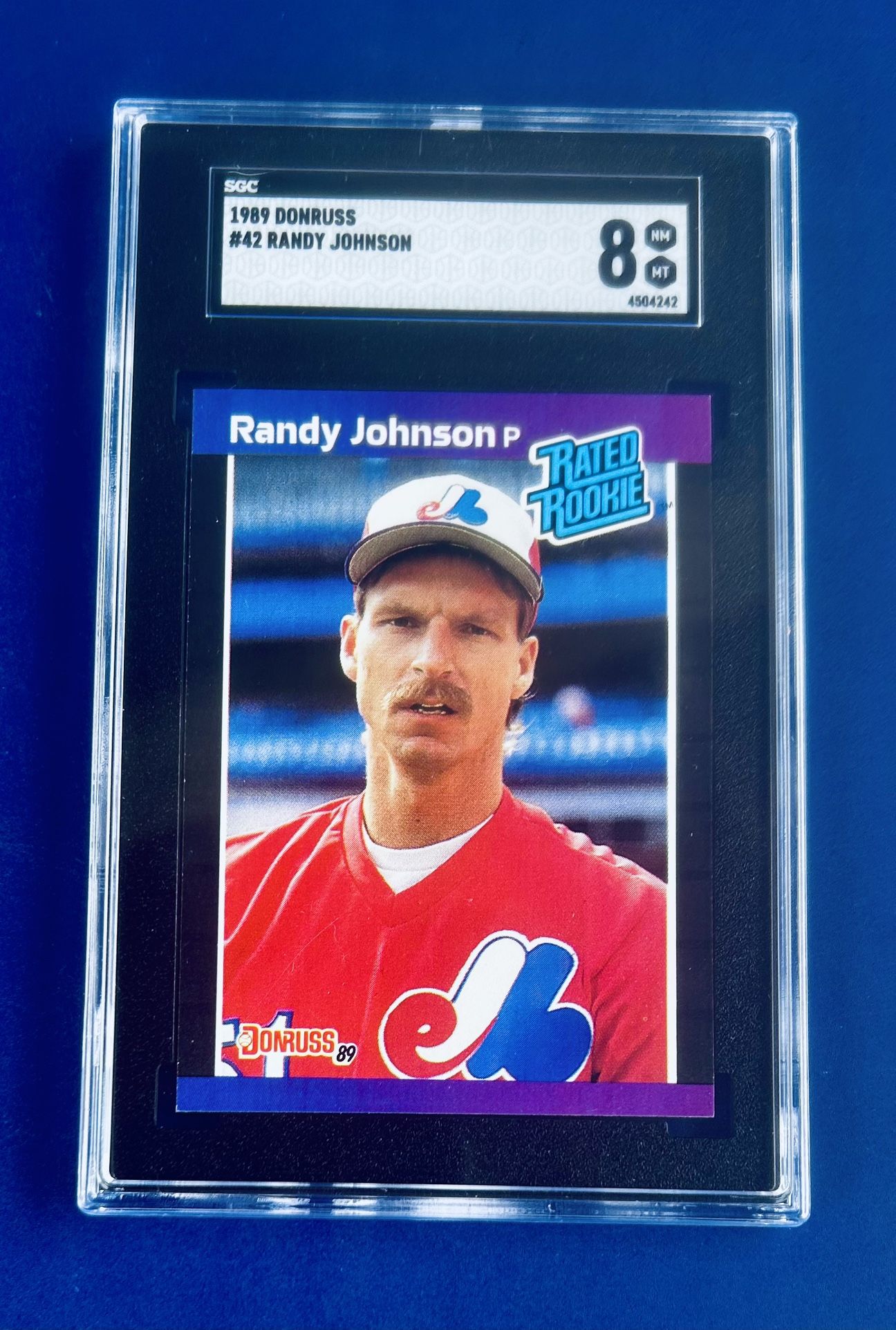 1989 Donruss Randy Johnson Rookie Baseball Card Graded SGC 8