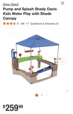 Water Play With Shade And Pump