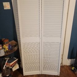 Bifold French Shudder Closet Folding Laundry Room Door Pantry Storage Door Wood Wooden 