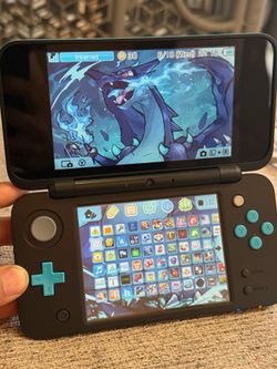 Nintendo 2DS XL with 64gb micro SD card and charger