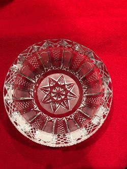 Large round cut crystal ashtray