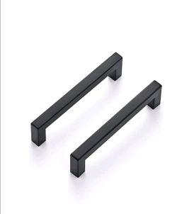 Ravinte Matte Black Square Cabinet Handles Drawer Pulls,5 Inch