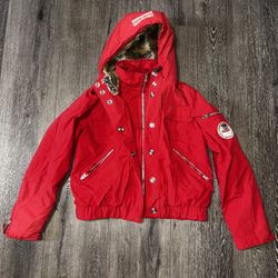 Napapijri Expedition Team Coat Jacket M Women’s Winter Jacket Red Hooded Heavy Warm