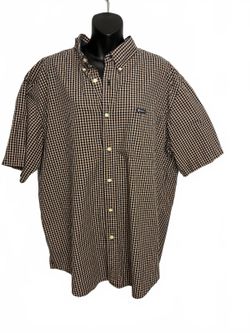 Chaps Easy Care Plaid Short Sleeve Button-Down Shirt XXL