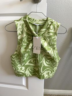 NEW Zara Jacquard Wrap Top