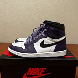 Jordan 1 Court Purple Sz 10 OG ALL
