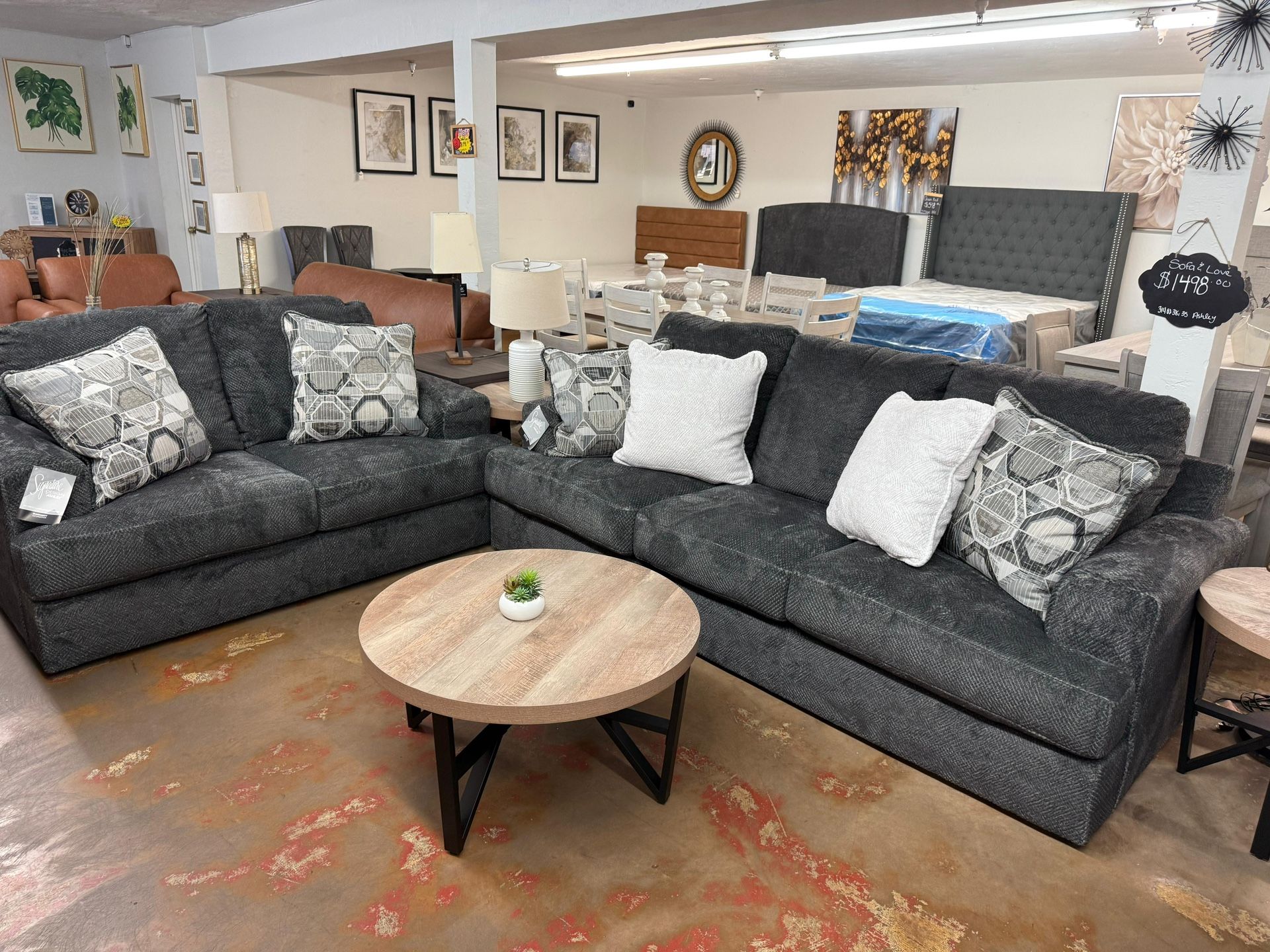 Ashley Sofa And Love Charcoal Gray