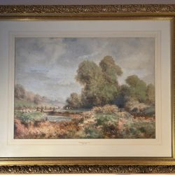 Watercolor Painting by Frederick James Kerr Pastoral Scene from 1923