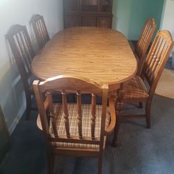 Dining Table, Chairs and Cabinet