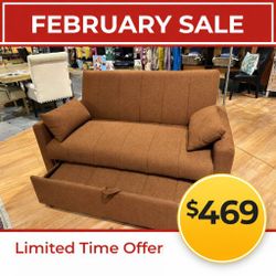 Boucle Fabric  Loveseat Pull Out Bed  // Limited Time Offer 