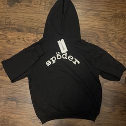 Sp5der Men's Hoodie Size M Black Rhinestone VVS Logo 1:1