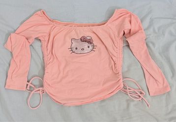 Hot Topic Pink Hello Kitty off the shoulder top
