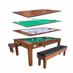 Pool Table, Ping Pong, Hockey - 2 Benches