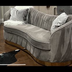 Luxury Gray Suede Couch