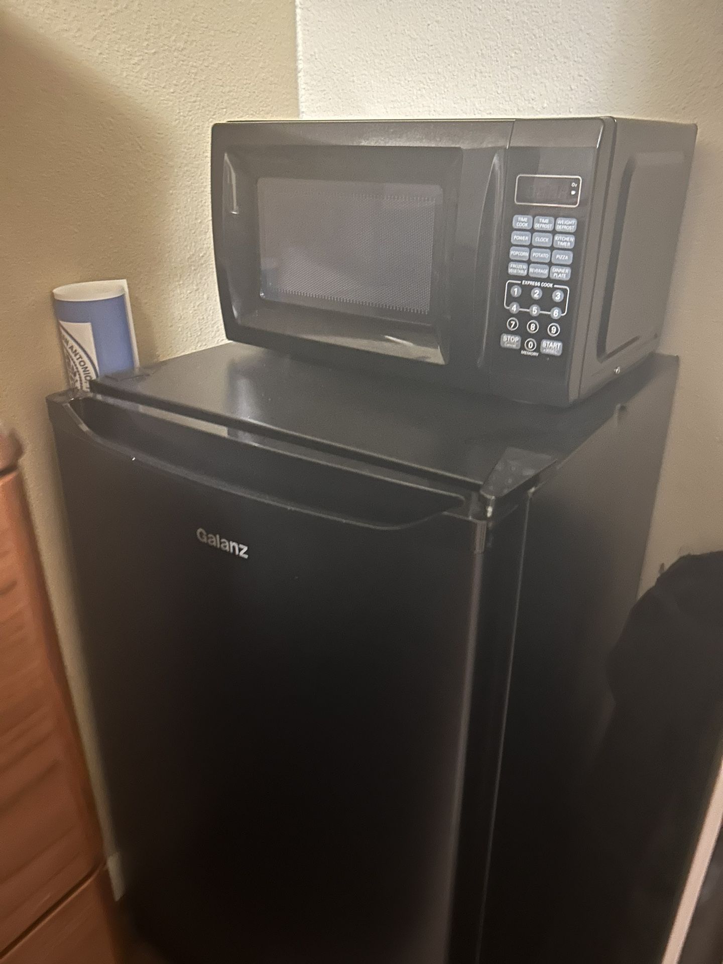 Big Mini Fridge And Microwave 