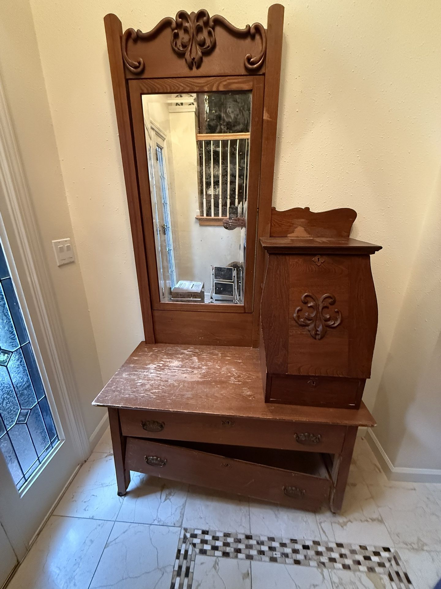 Antique Dresser With Mirror