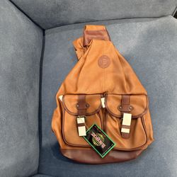 Vintage Faux Leather Sling Backpack 