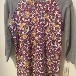 Lularoe- Disney Randy- pink/grey sleeve Miss Piggy - Size Medium
