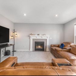 Recliner Sofa -  Top Grain Italian Leather- Value City Furniture 