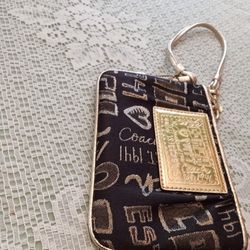 Black And Gold Coach Wristlet