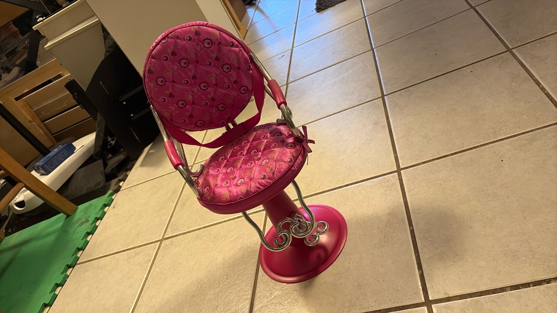 Our Generation Dark Pink Beauty Salon Chair W/ Accessories forAmerican Girl doll