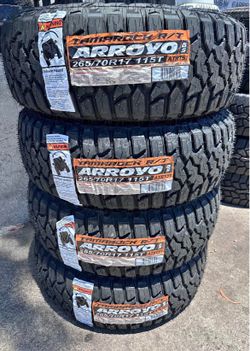 ✔️📲265/70/17 vendo set de llantas nuevas arroyo rt