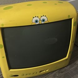 SpongeBob CRT TV 13” Great Condition W/ Remote