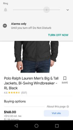 Authentic Ralph Lauren Polo Men's Rain Jacket Black/Tan Size L Thumbnail