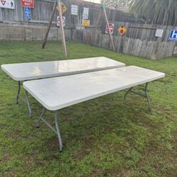 2 Uline 8ft Folding Tables 