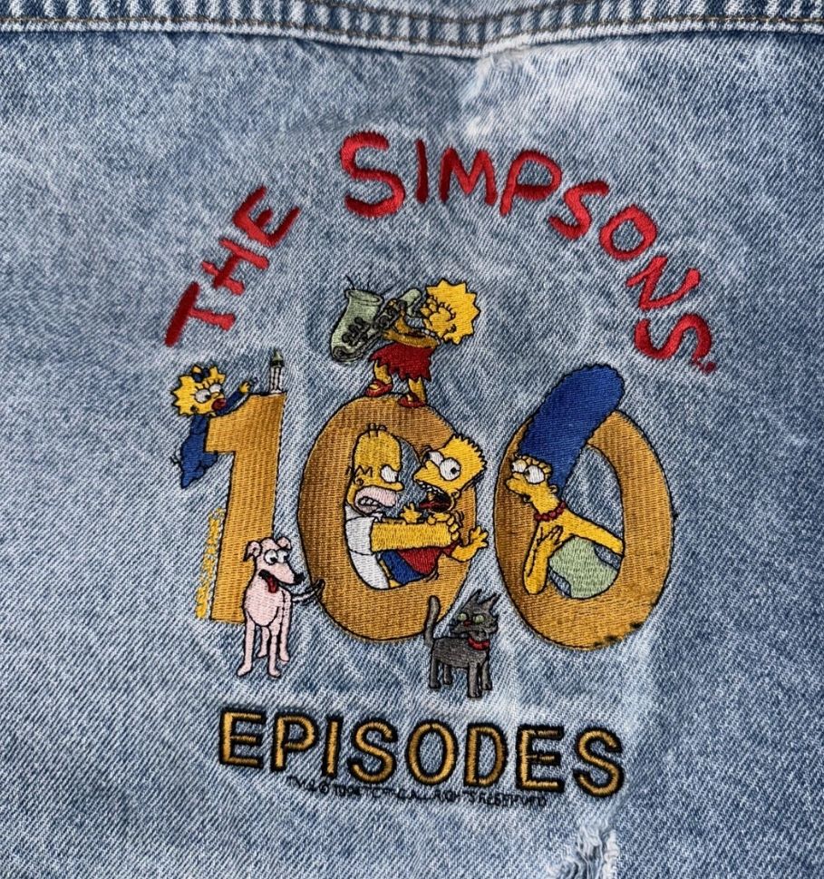 Vintage Denim Blue Jean Jacket - The Simpsons 100 Episode