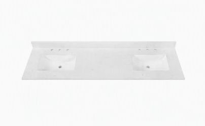 72” White Carrara Marble Vanity Top – Brand New, Double Rectangular Sinks – PICKUP ONLY (Wyckoff, NJ)