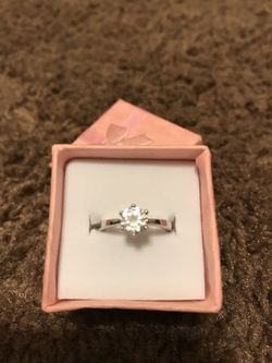 Women's 925 sterling silver brilliant wedding ring / size 5