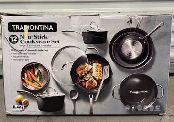Tramontina Ceramic Non-Stick 12-piece Cookware Set with Utensils