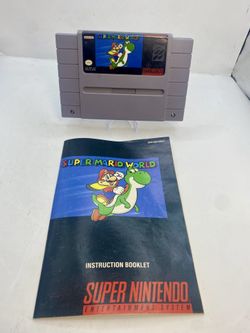 Super Mario World (SNES, 1991) Game, Instruction Booklet tested authentic